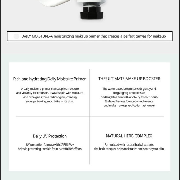 [NEW] 3CE BACK TO BABY DAILY MOISTURE SPF15 PRIMER - Picture 5 of 5
